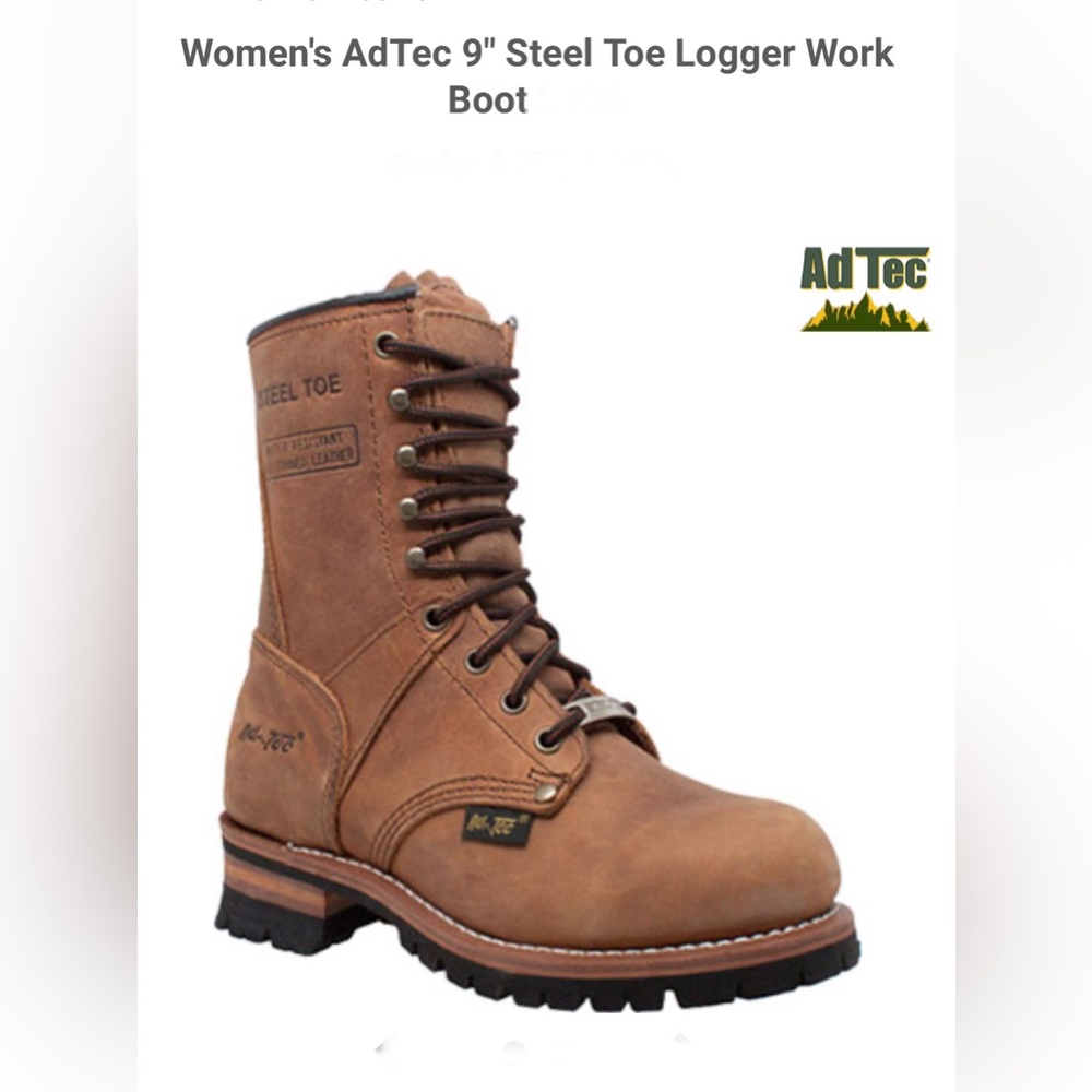 AD Tec women’s 9 inch water resistant logger boots